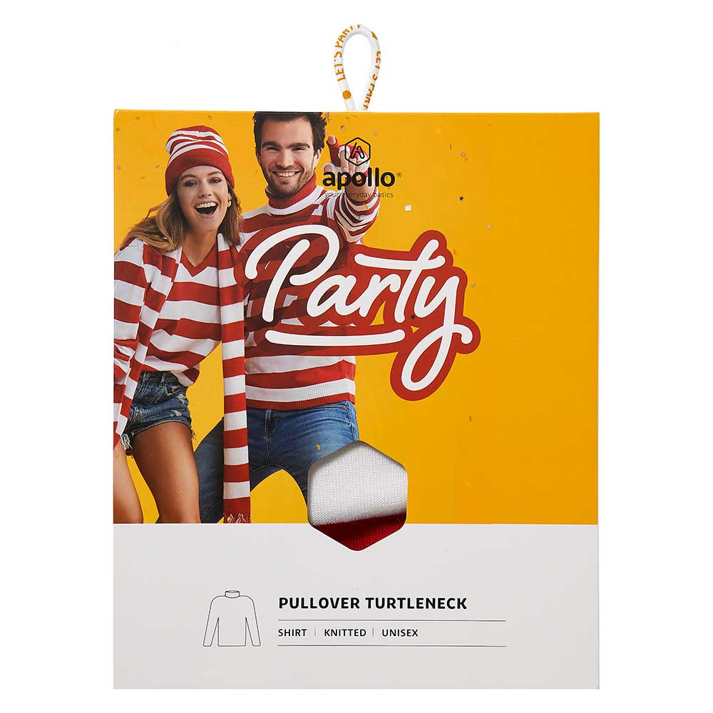 Pull de carnaval tricoté avec col roulé - pull de fête tricoté