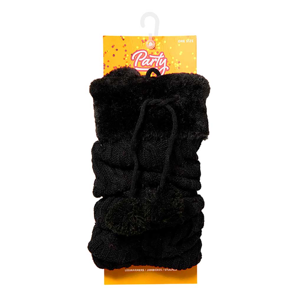 Couvre-jambes de fête en fourrure avec pompon