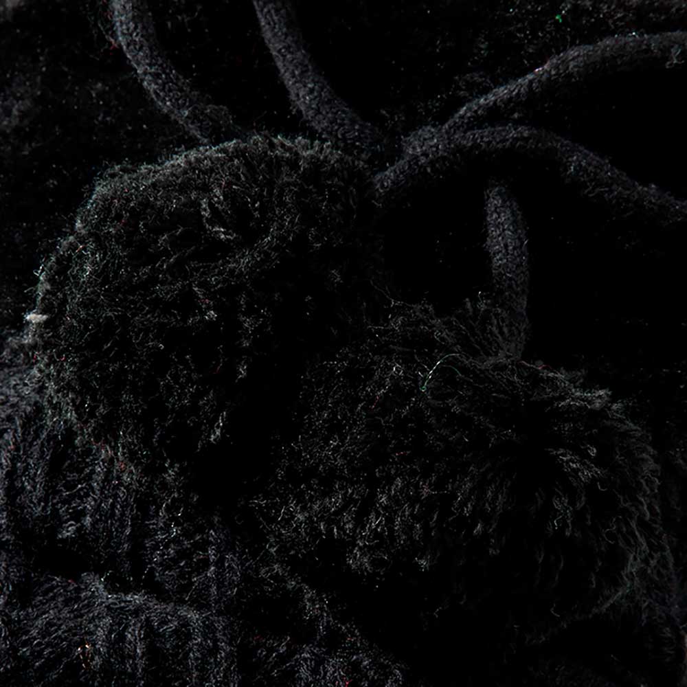 Couvre-jambes de fête en fourrure avec pompon