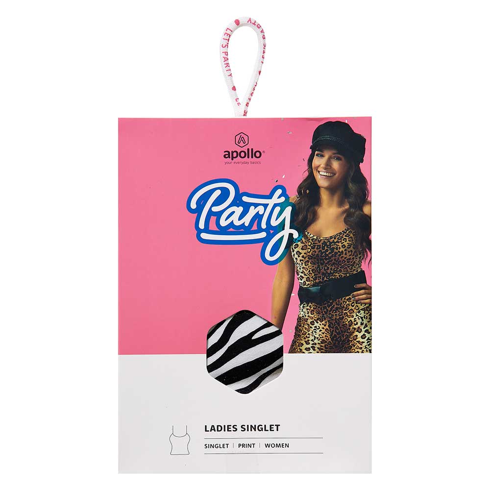 Spaghetti top dames met print