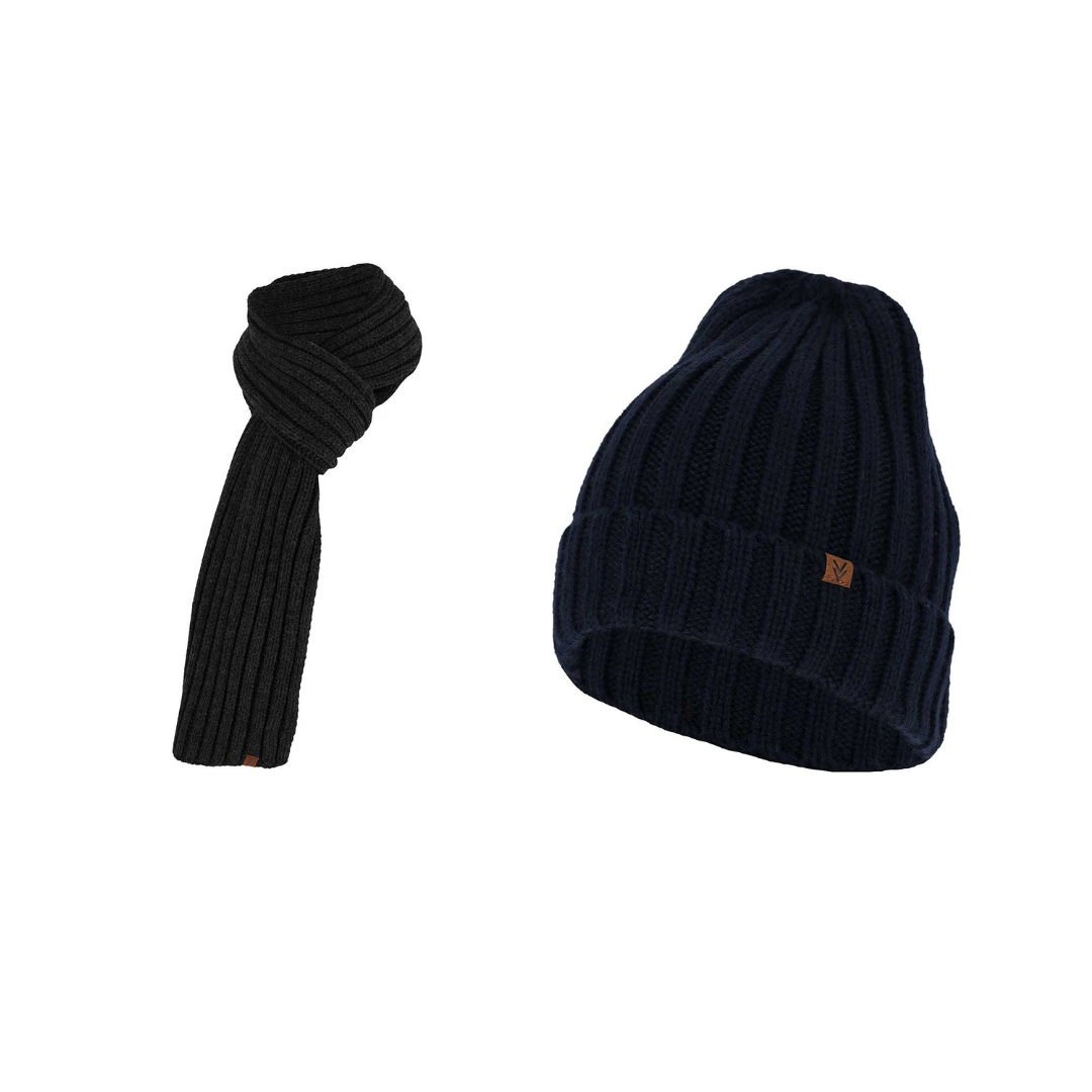 Grofgebreide sjaal + muts heren - Fashion - One size