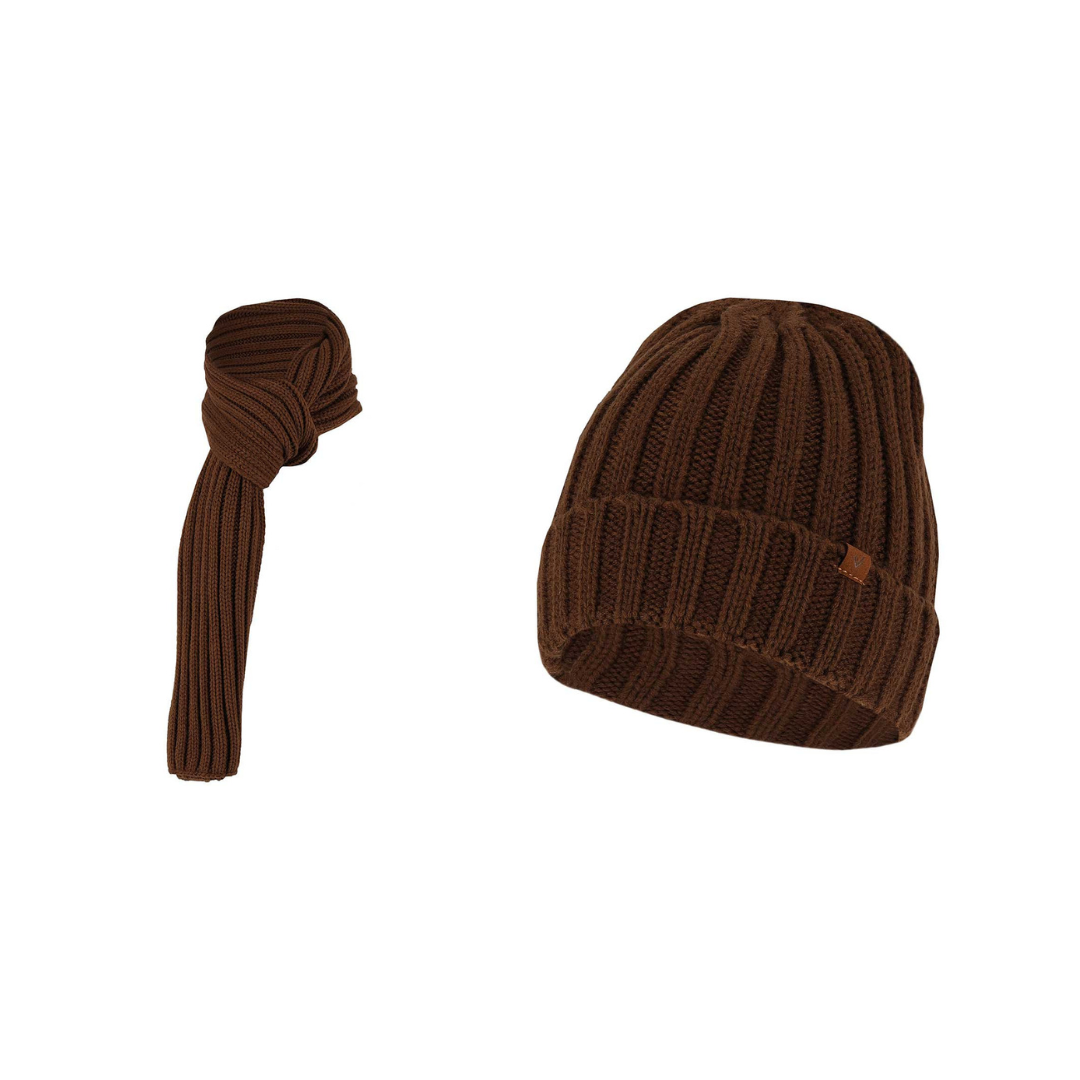 Grofgebreide sjaal + muts heren - Fashion - One size