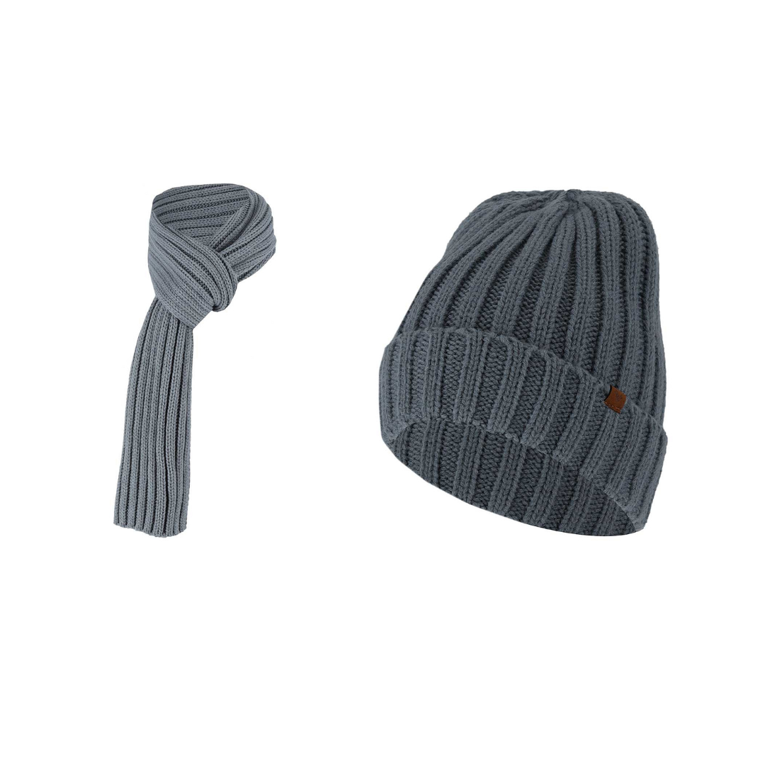 Grofgebreide sjaal + muts heren - Fashion - One size