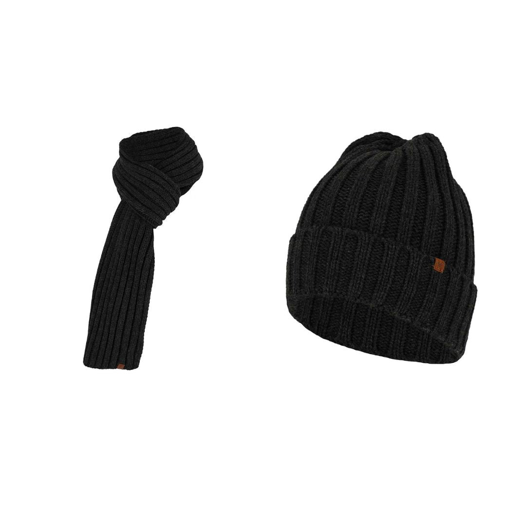 Grofgebreide sjaal + muts heren - Fashion - One size
