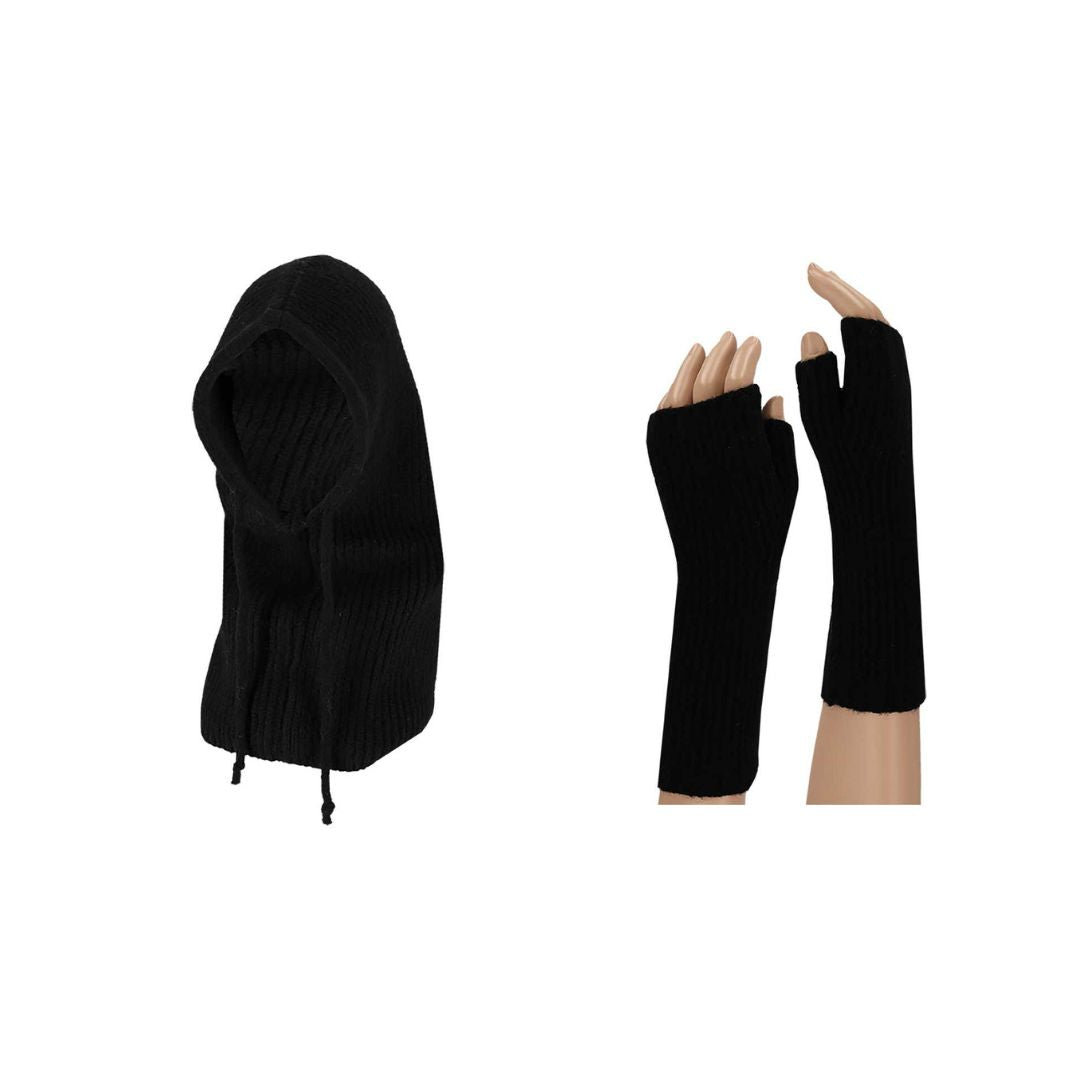 Balaclava + lange vingerloze handschoenen - Dames - Fashion
