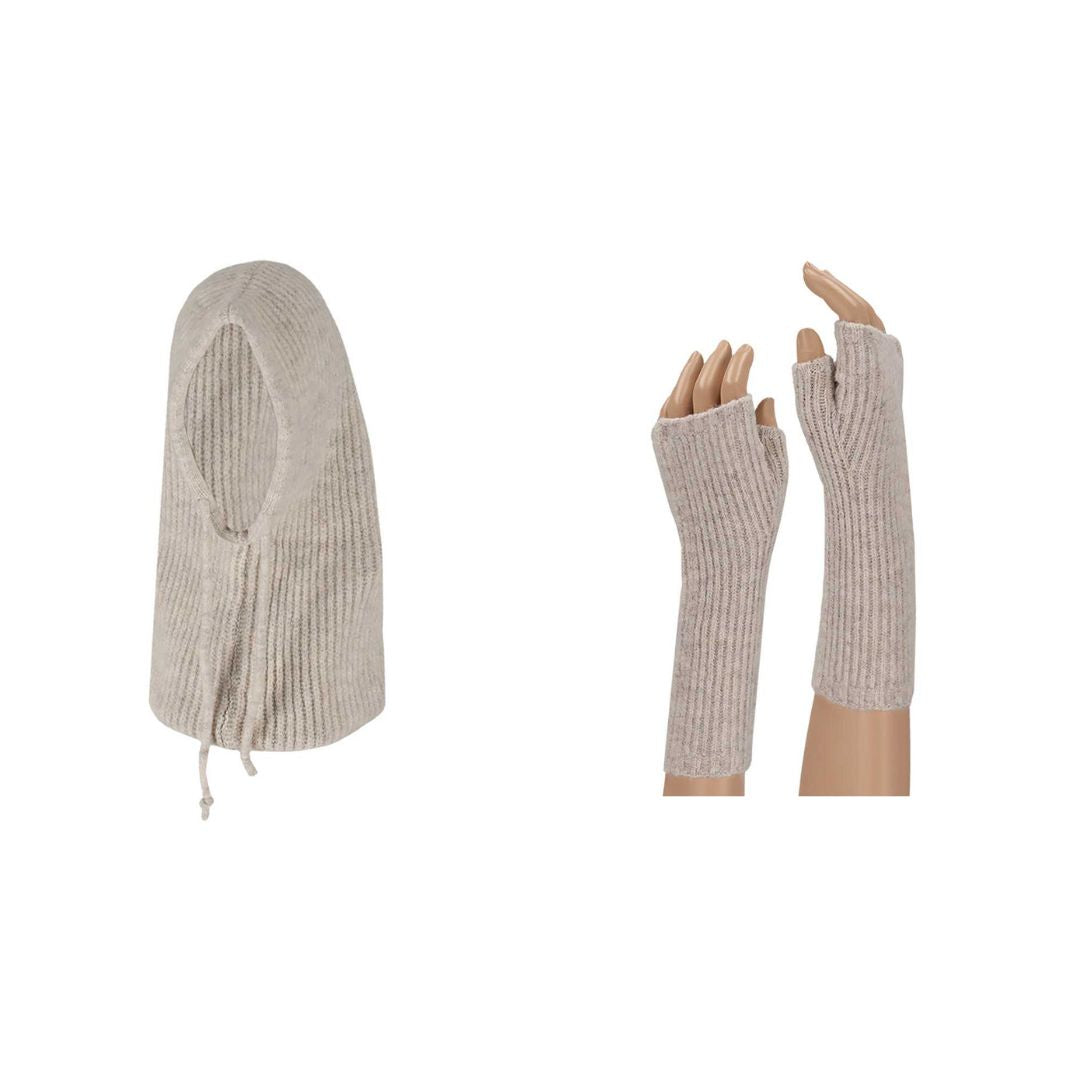 Balaclava + lange vingerloze handschoenen - Dames - Fashion