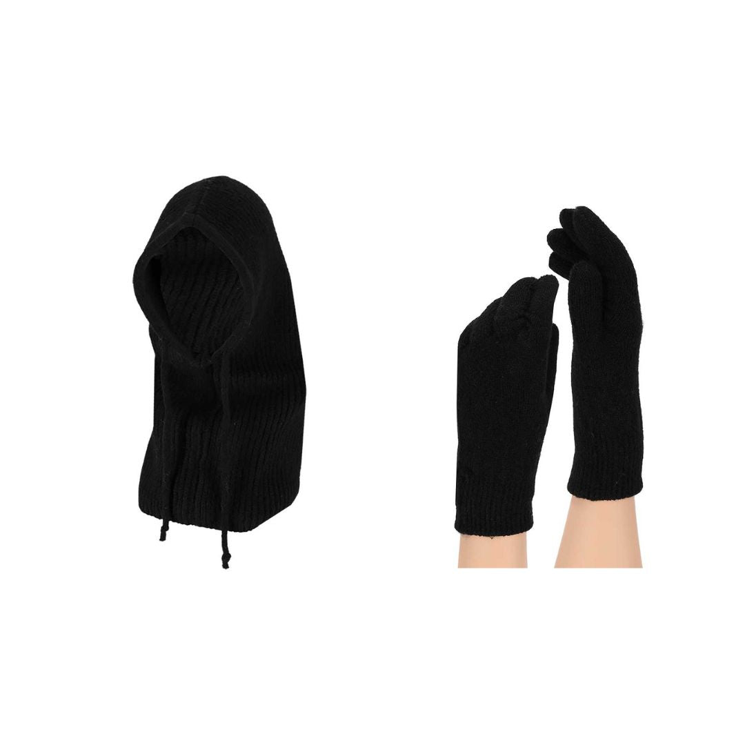 Balaclava + handschoenen dames - Gebreide hoody