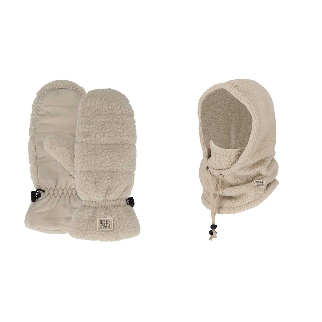 Thermo bivakmuts teddy + Teddy wanten - Dames