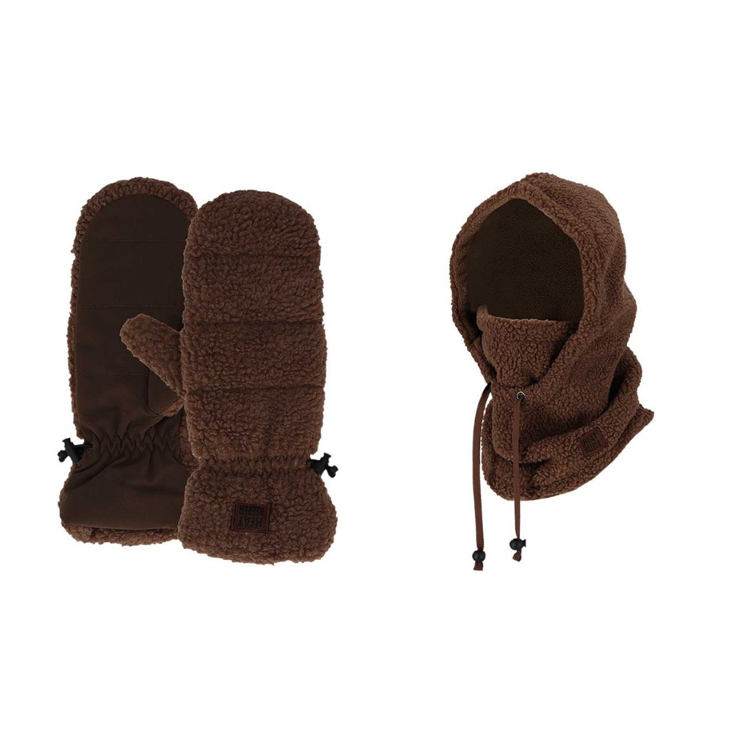 Thermo bivakmuts teddy + Teddy wanten - Dames