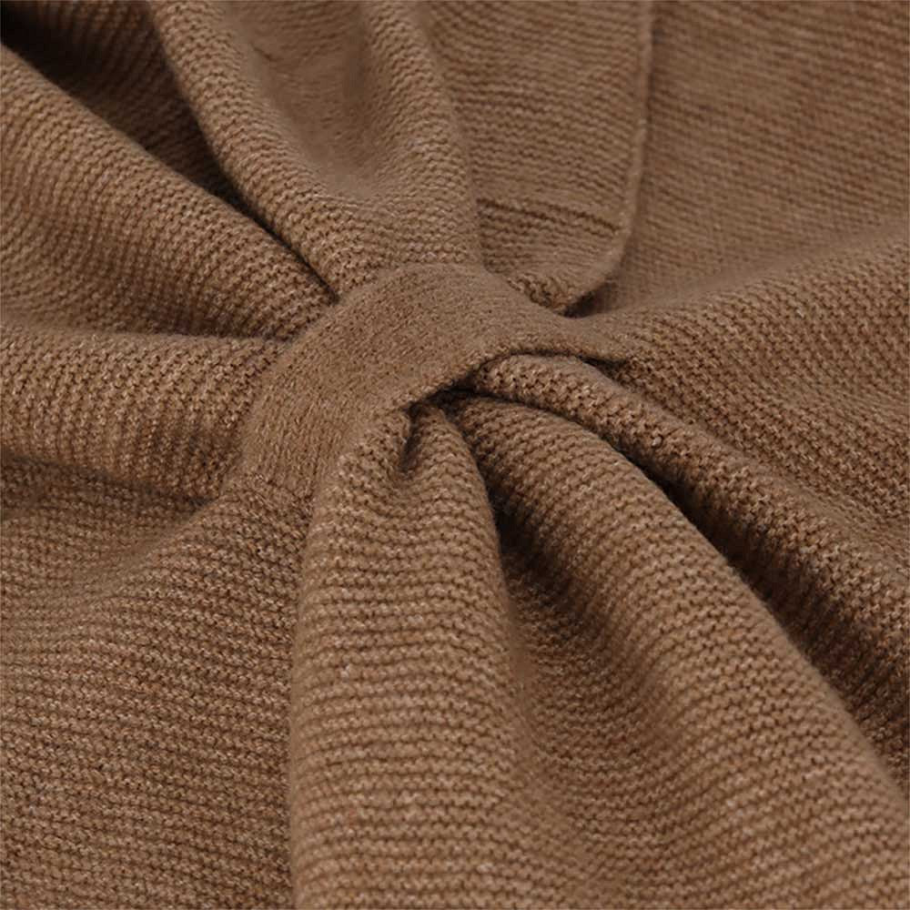 Gebreide poncho dames - Taupe