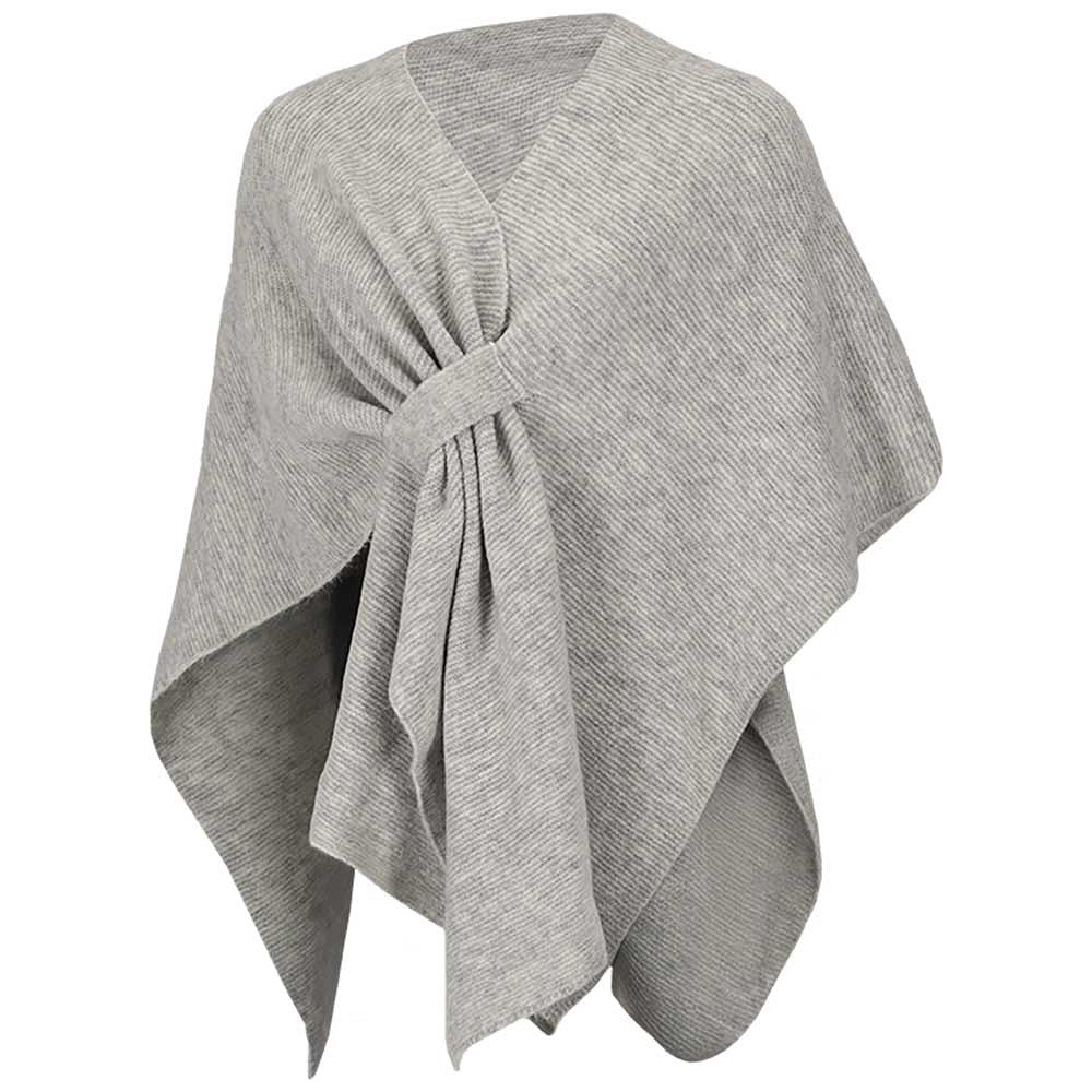 Gebreide poncho dames - Licht Grijs
