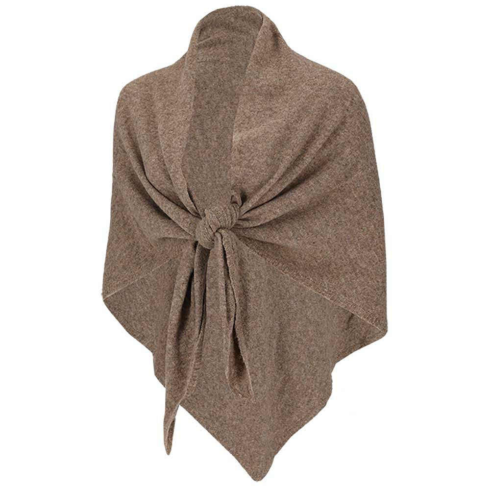 Gebreide omslagdoek - Dames - Donker Taupe