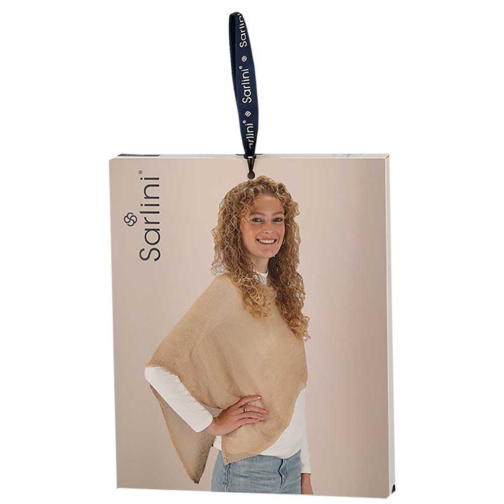 Gebreide zomerponcho - Dames - Zand