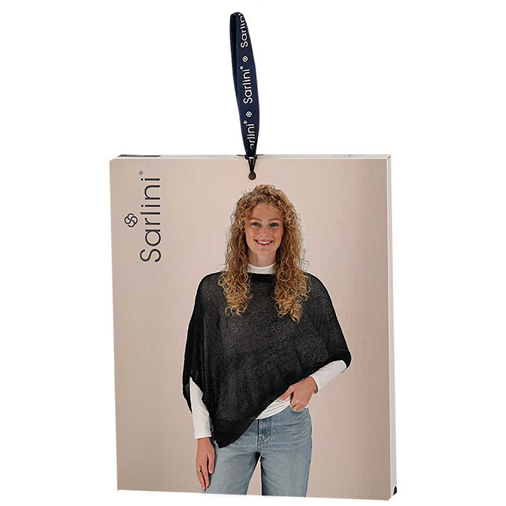 Gebreide zomerponcho - Dames - Zwart