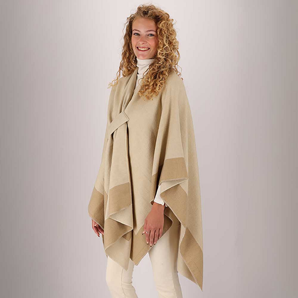 Geweven poncho - Dames - Whoolwhite