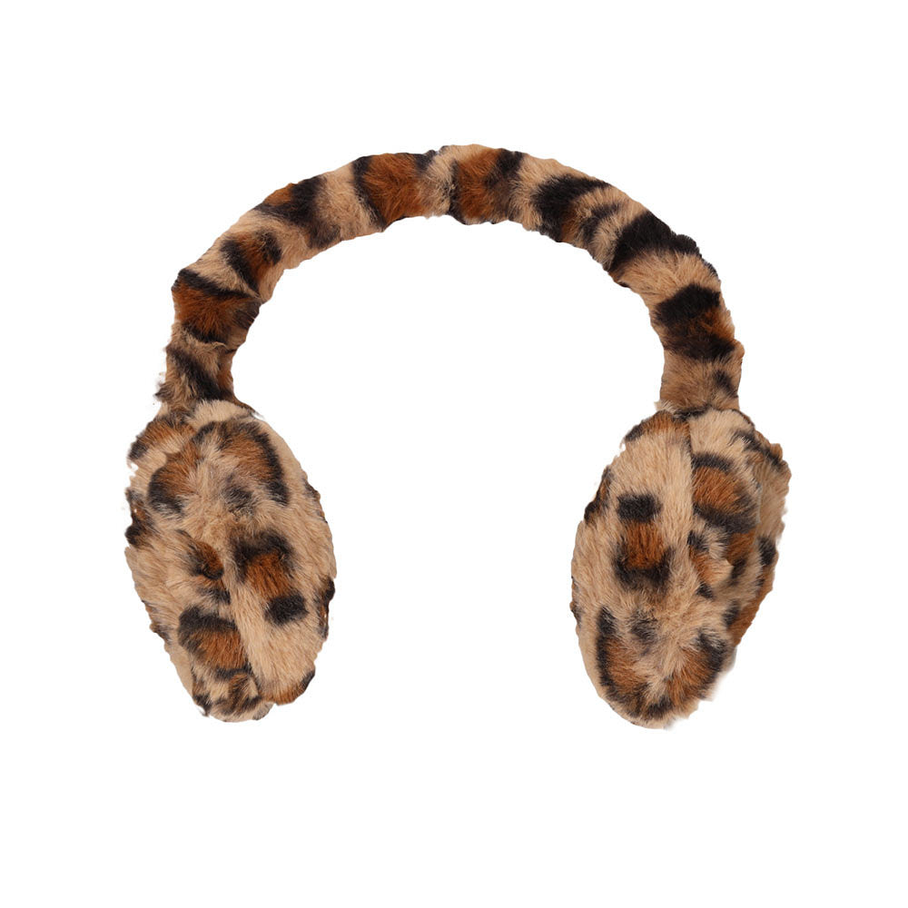 Colsjaal en Oorwarmers – Panterprint – Teddy wol