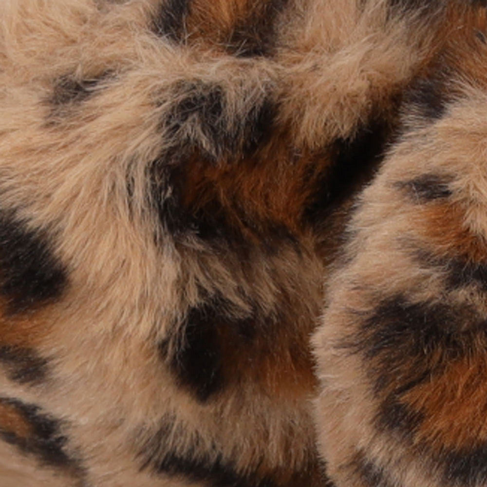Colsjaal en Oorwarmers – Panterprint – Teddy wol