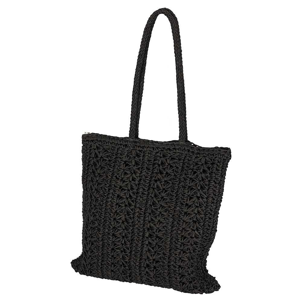 Strandtas Dames - Riet - Zwart - One Size