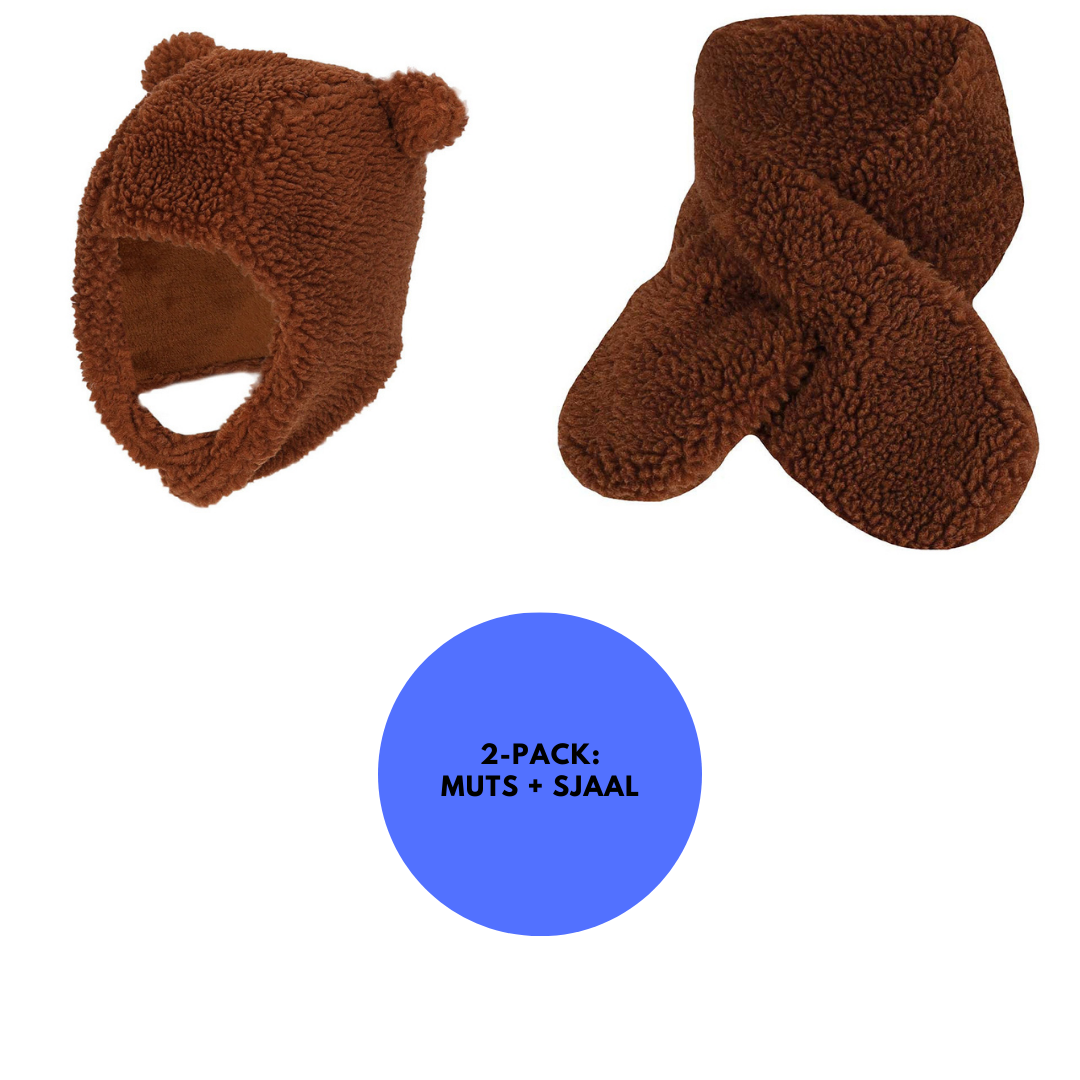Baby Sjaal & Muts - Set - Teddy Wol - One Size