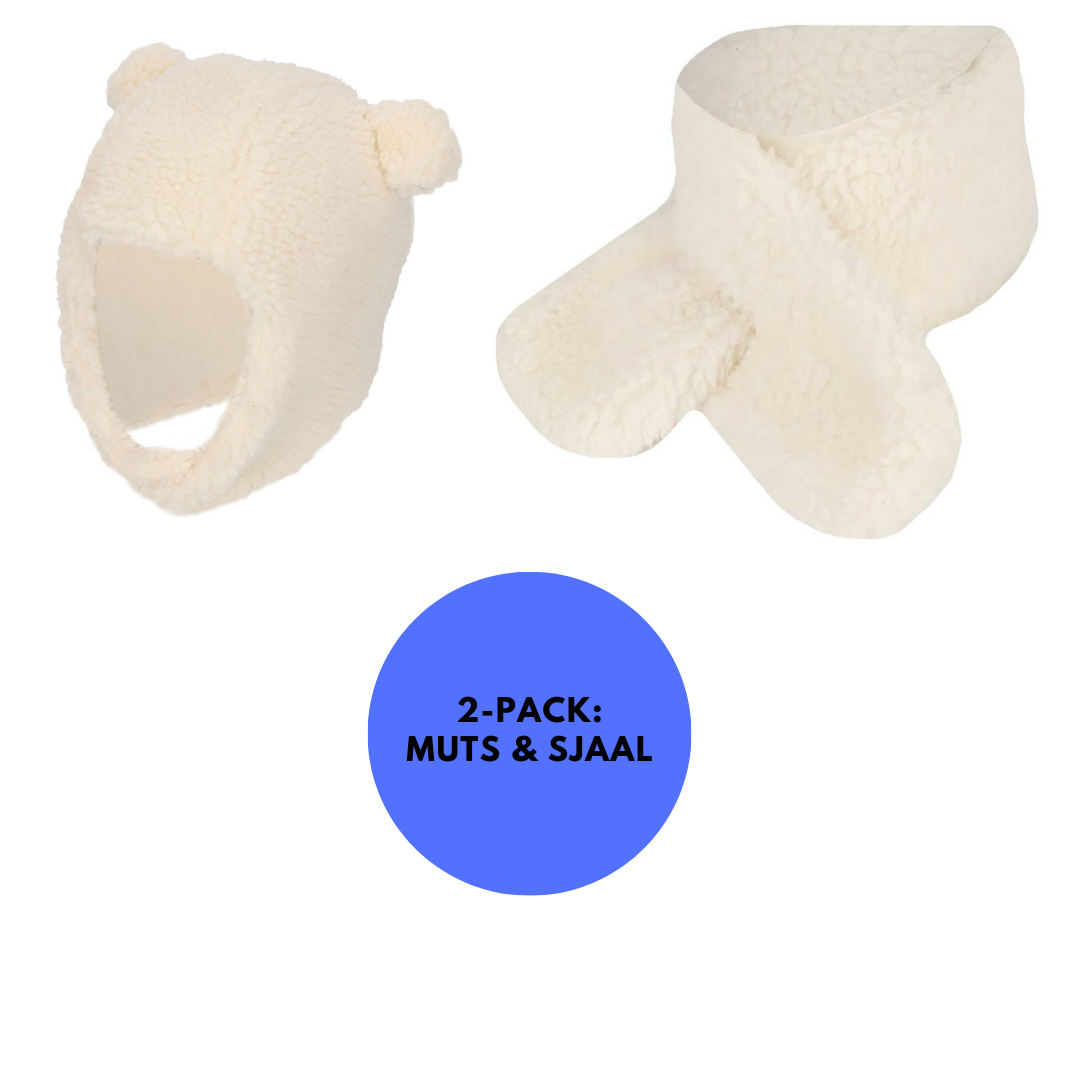 Baby Sjaal & Muts - Set - Teddy Wol - One Size