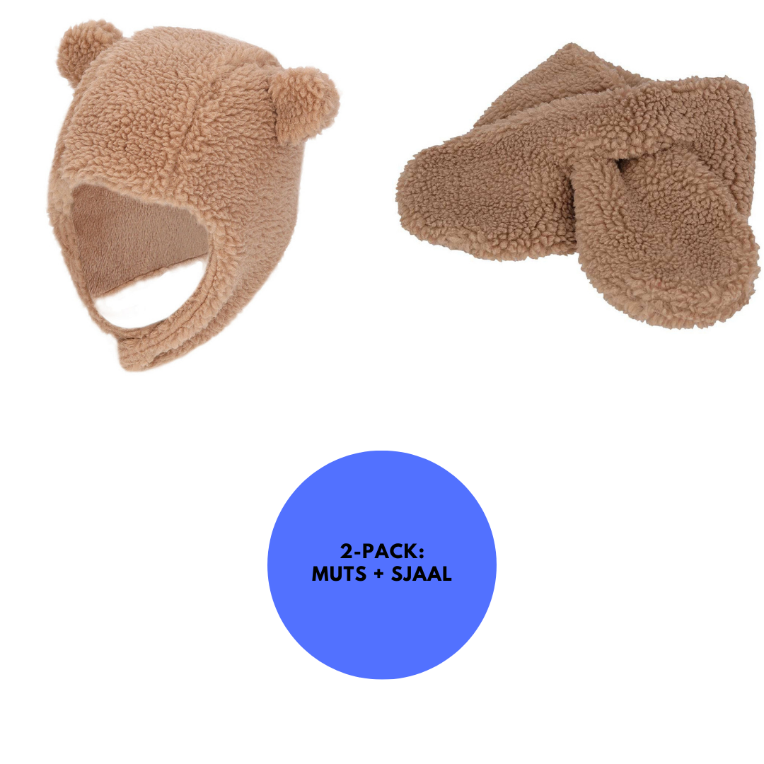 Baby Sjaal & Muts - Set - Teddy Wol - One Size