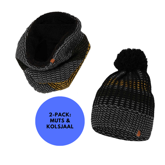 Ensemble de ski coloré hommes - Bonnet et écharpe - Taille unique