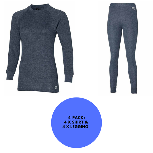 Thermo broek/shirt dames - Set - Antraciet - 4 x broek/shirt
