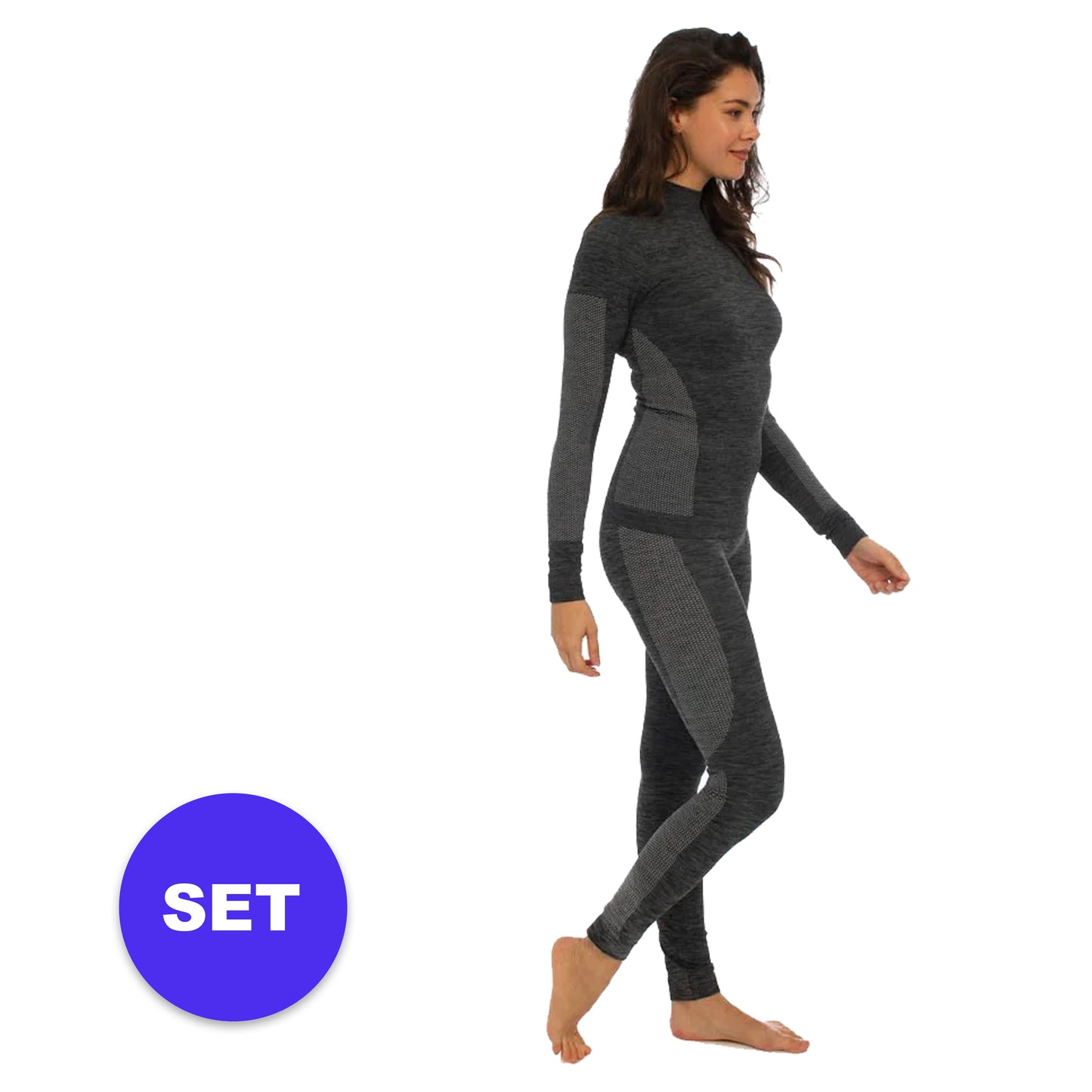 Thermo broek/shirt premium dames - Set - Zwart - S