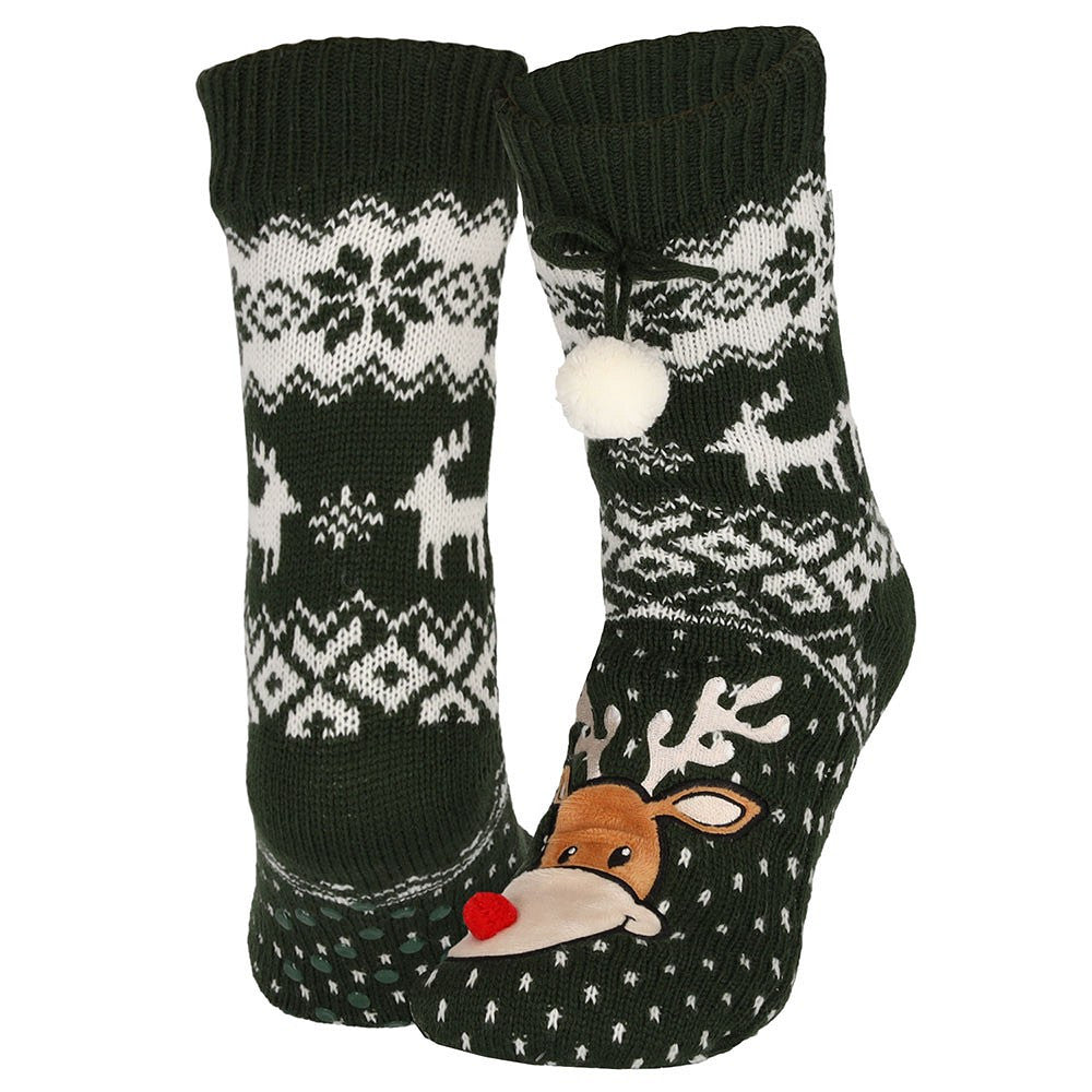 Huissokken kerst dames - Pompons - One Size