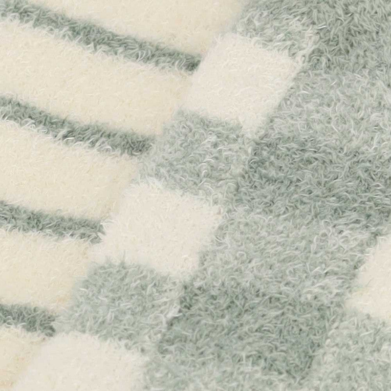 Chaussettes de lit pour dames - Fil doux - Lot de 2 - Vert/Beige