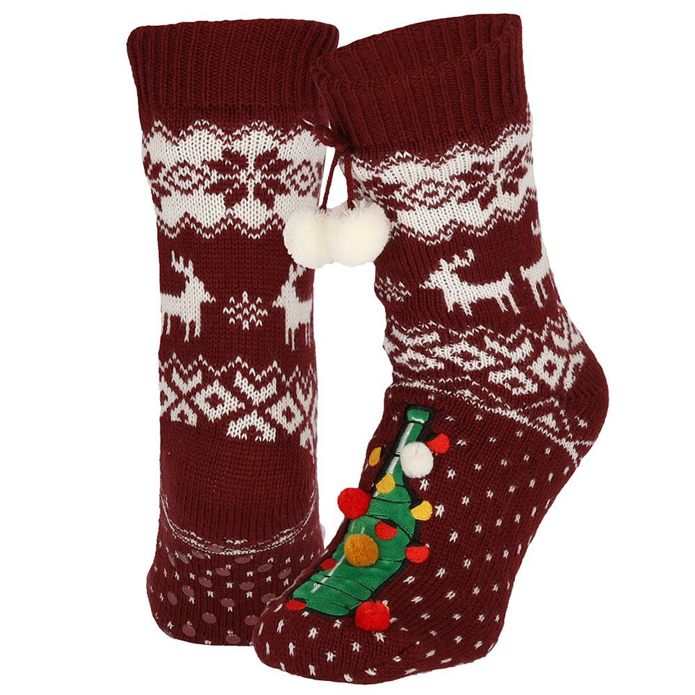 Huissokken kerst dames - Pompons - One Size