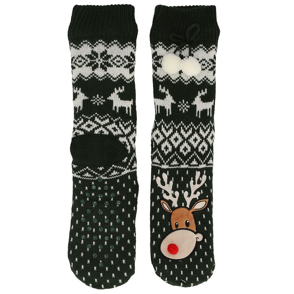 Huissokken kerst dames - Pompons - One Size