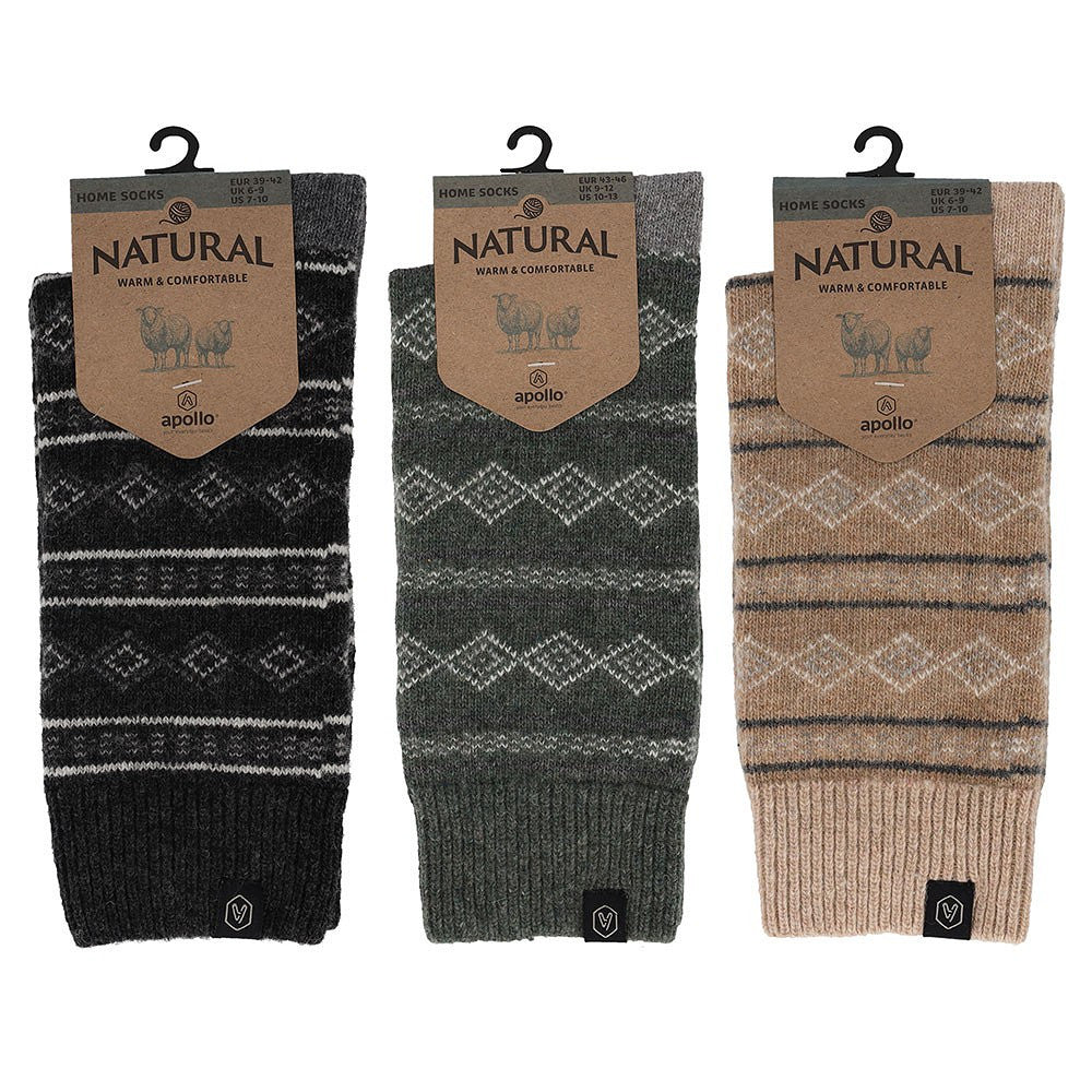 Huissokken Heren - Fashion - Natural Wool