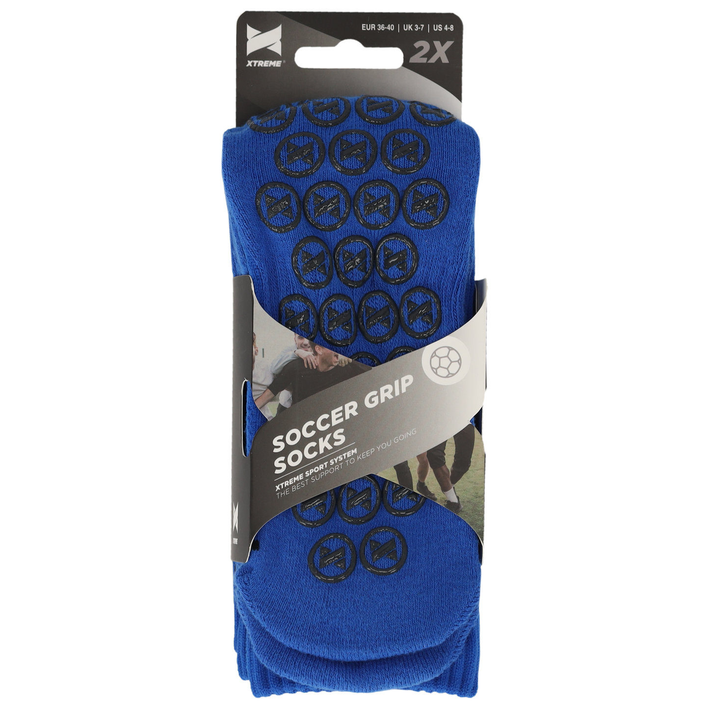 Voetbalsokken met grip - Kobalt Blauw - 2-Paar