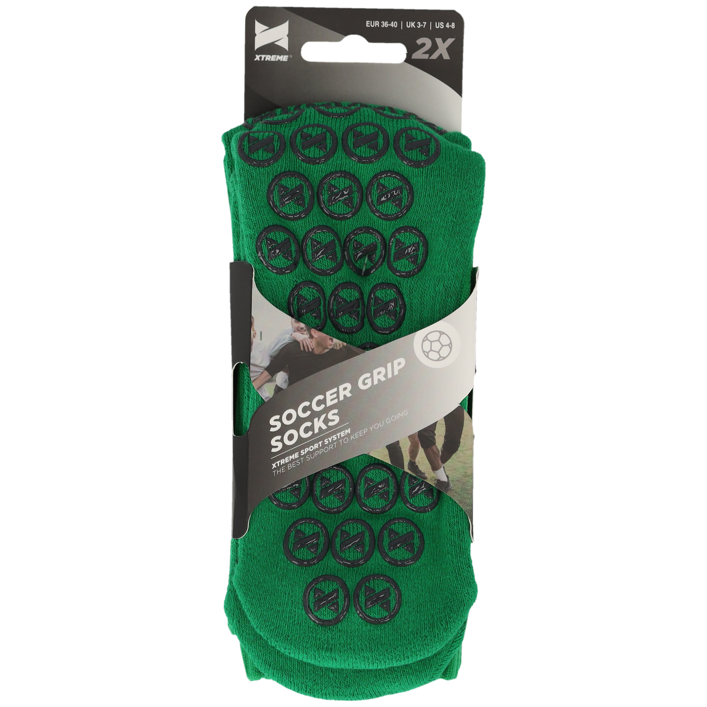 Voetbalsokken met grip - Groen - 2-Paar