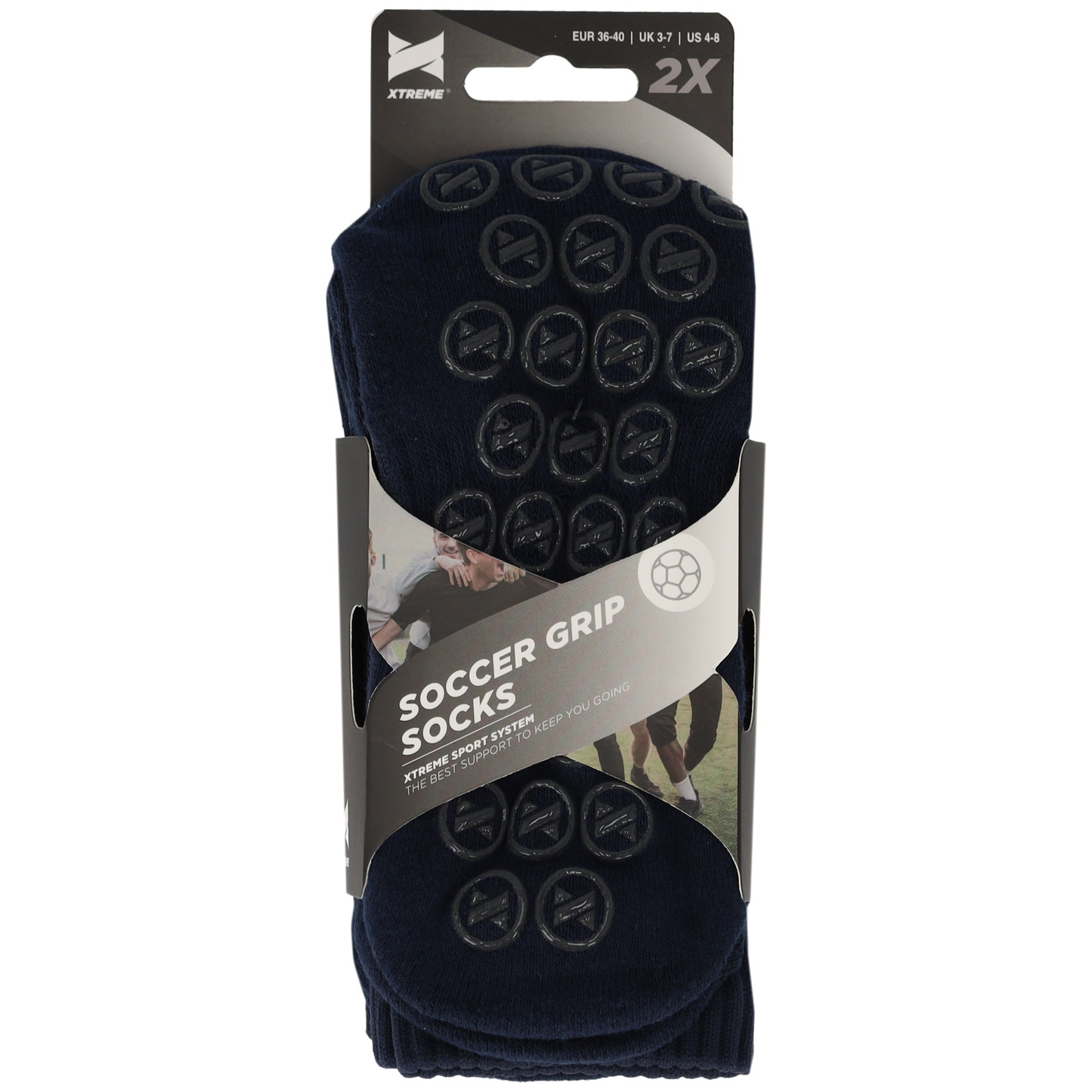 Voetbalsokken met grip - Marine Blauw - 2-Paar