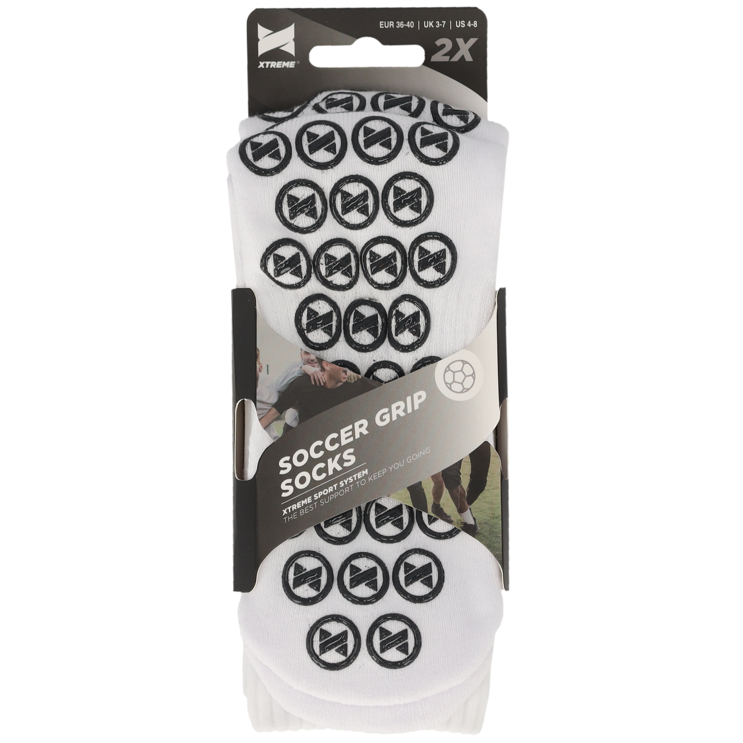 Voetbalsokken met grip - Wit - 2-Paar