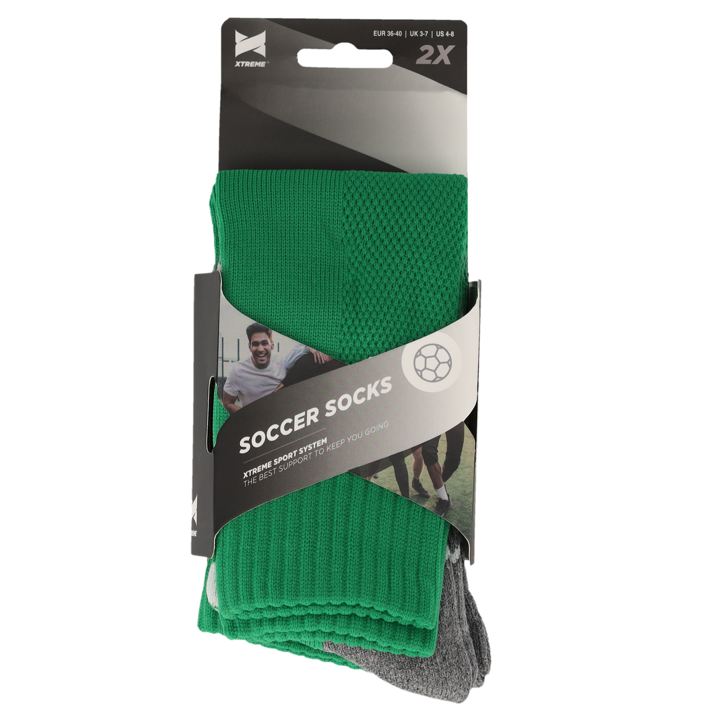 Voetbal sokken - Unisex - Groen - 2-Paar