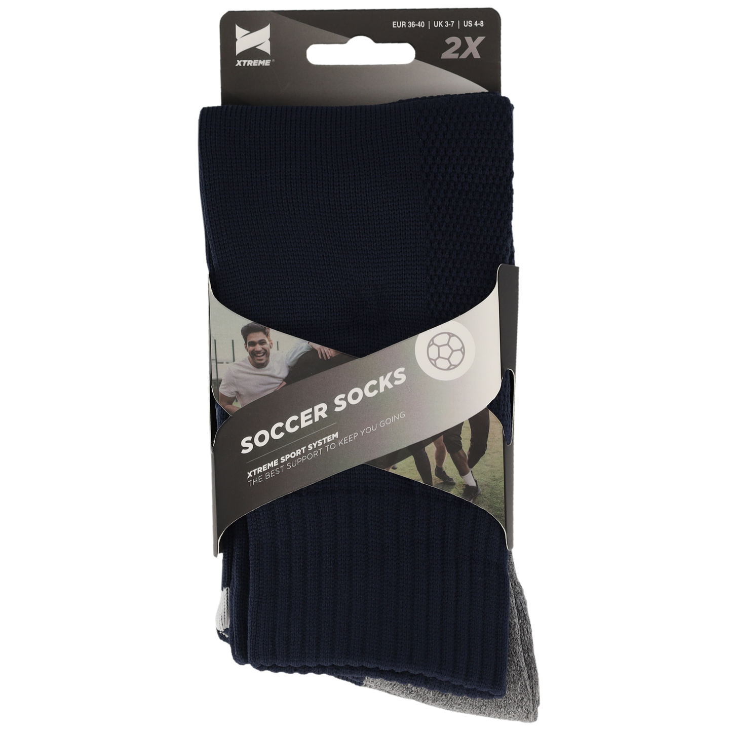 Voetbal sokken - Unisex - Marine Blauw - 2-Paar