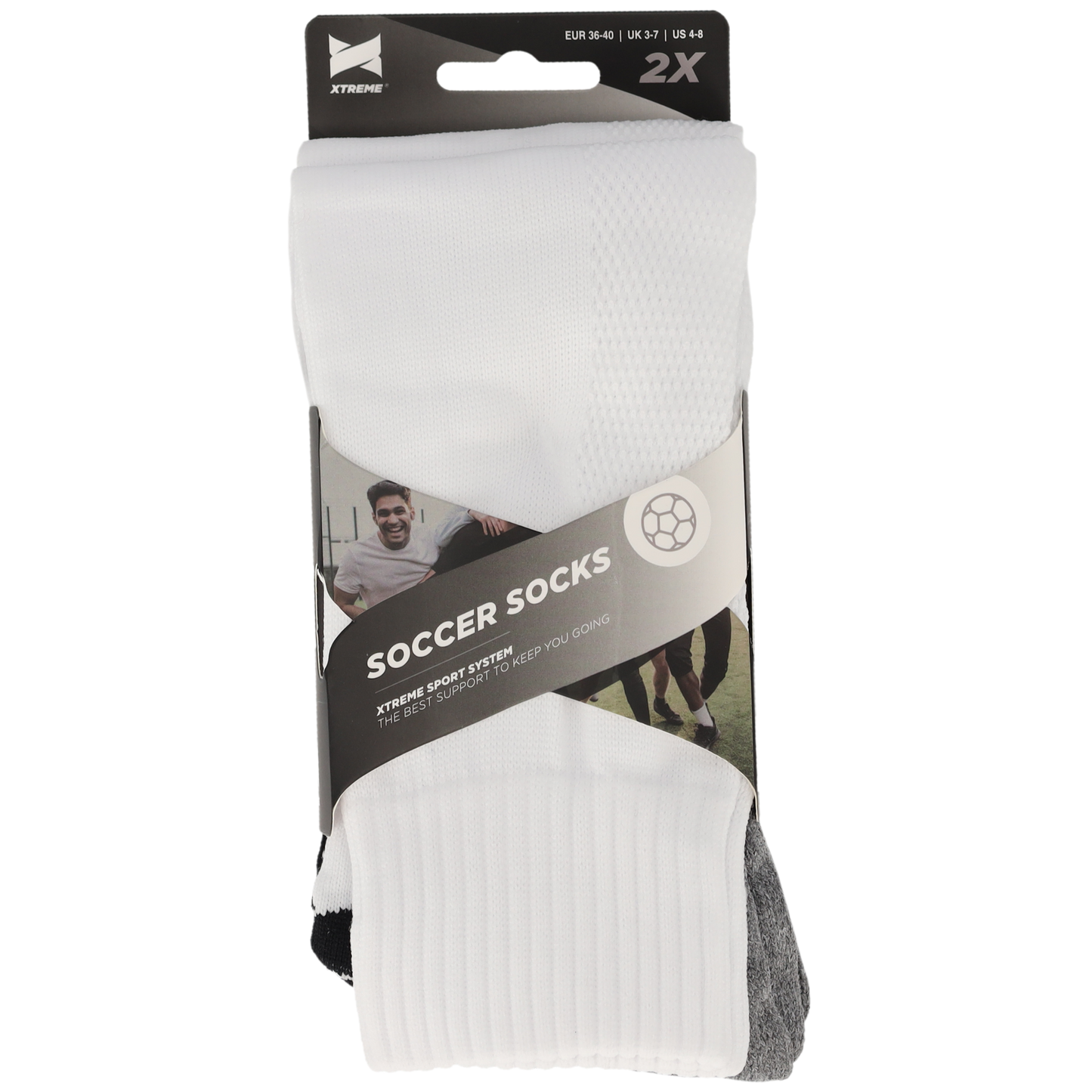 Voetbal sokken - Unisex - Wit - 2-Paar