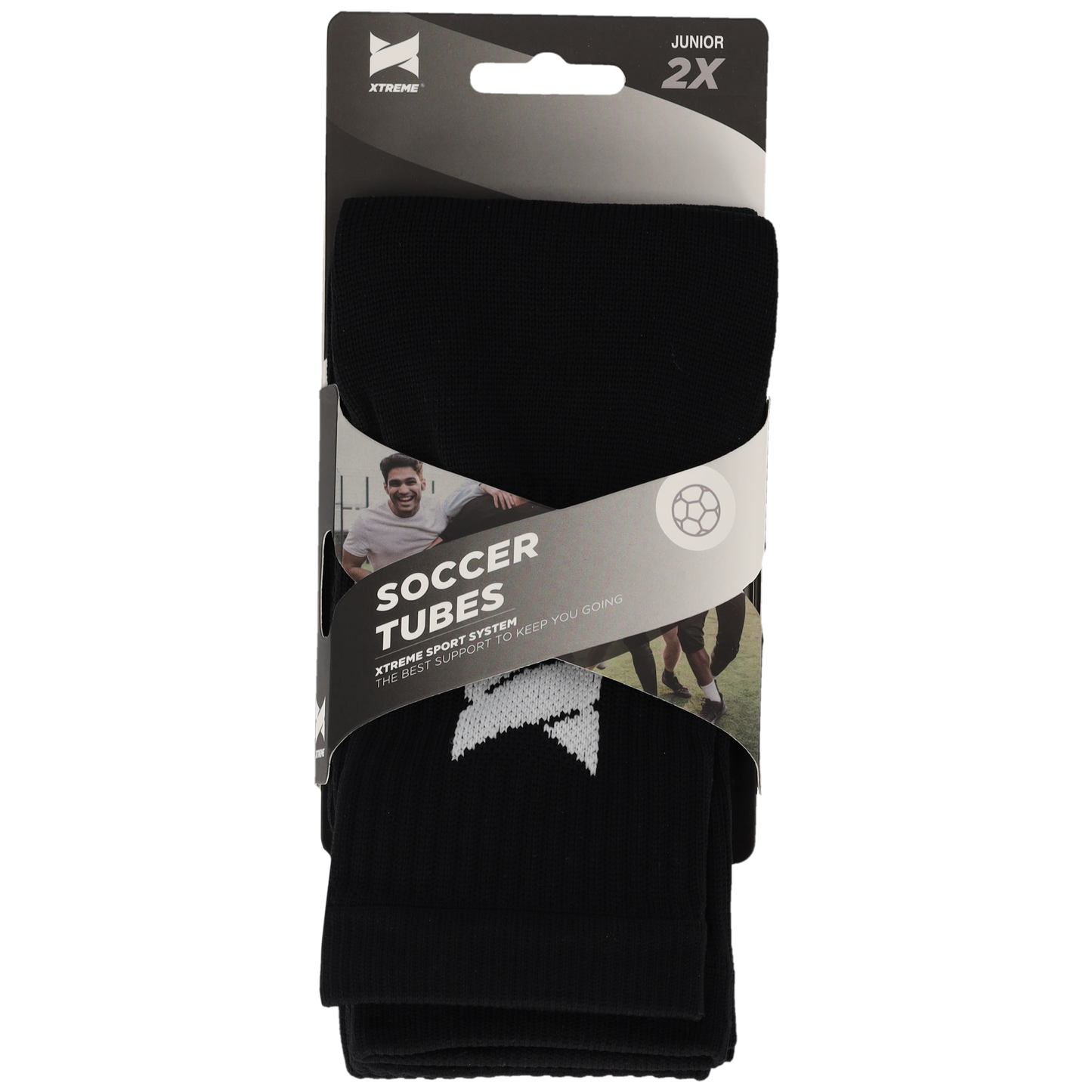 Voetloze voetbalsokken - Zwart - 2-Paar