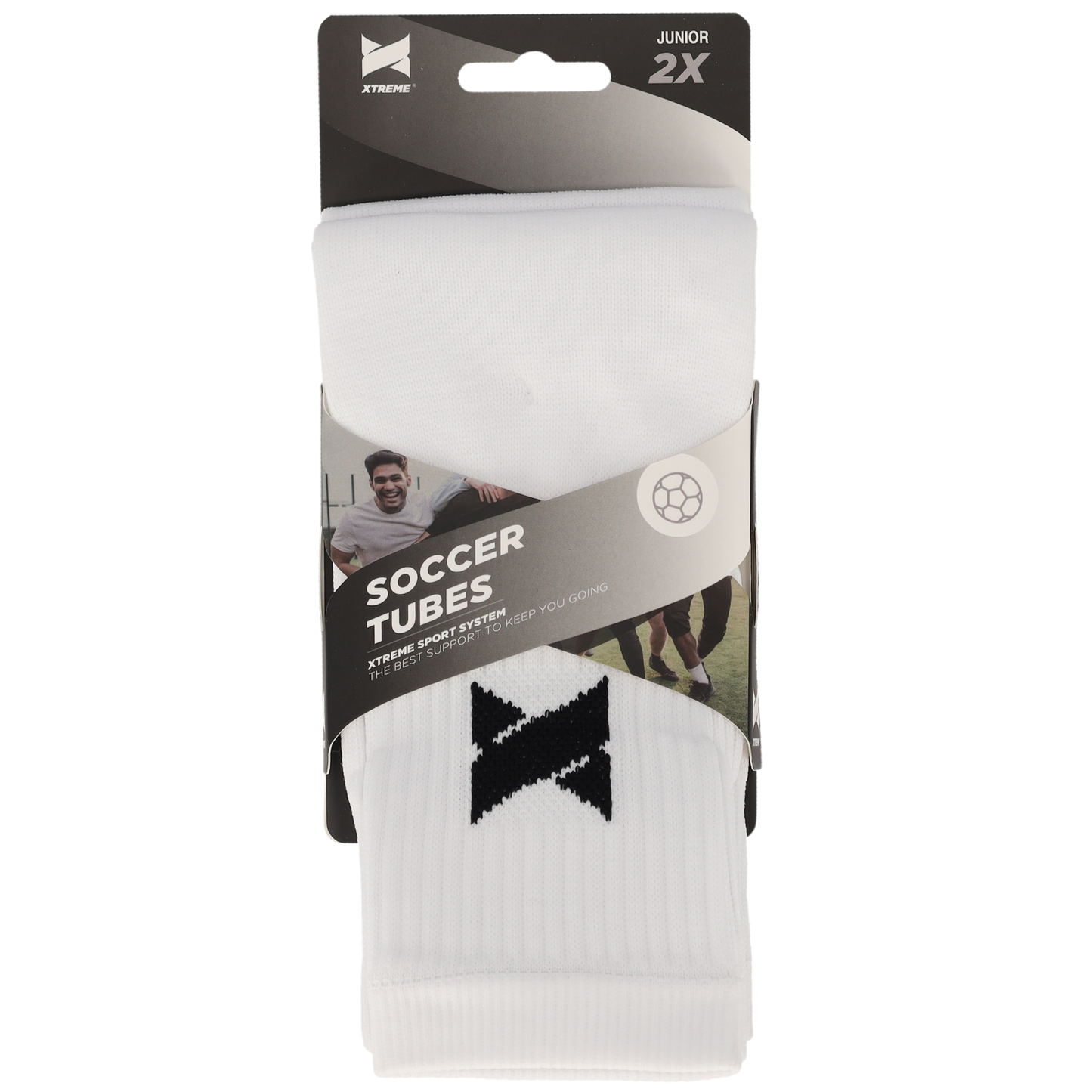 Voetloze voetbalsokken - Wit - 2-Paar