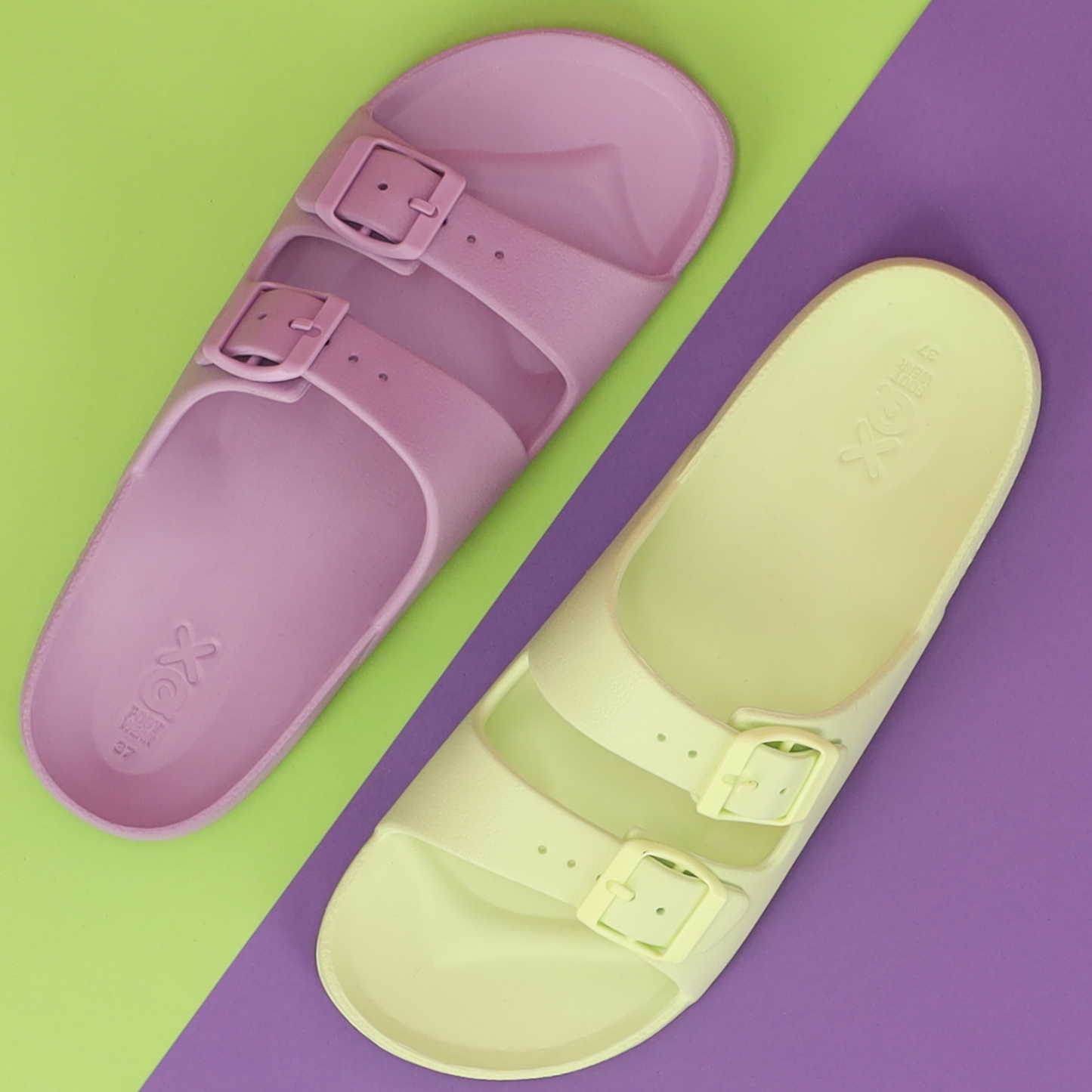 Sandalen dames - Dames slipper - Lime groen