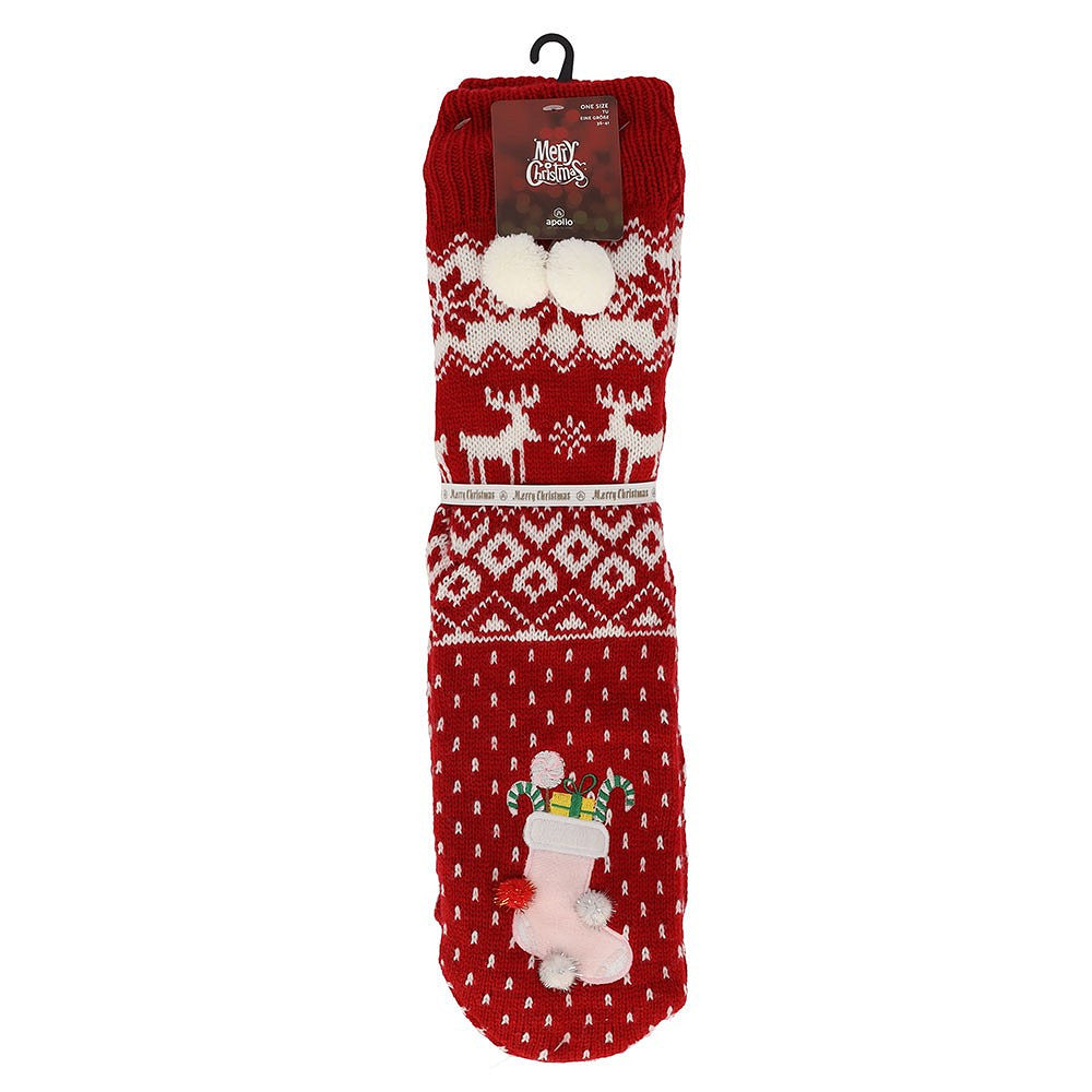Huissokken kerst dames - Pompons - One Size