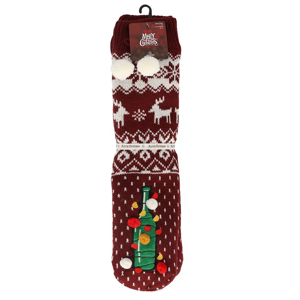 Huissokken kerst dames - Pompons - One Size