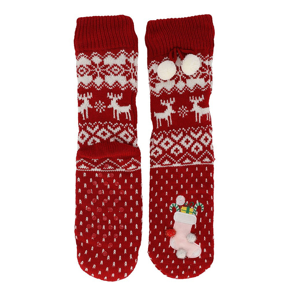 Huissokken kerst dames - Pompons - One Size