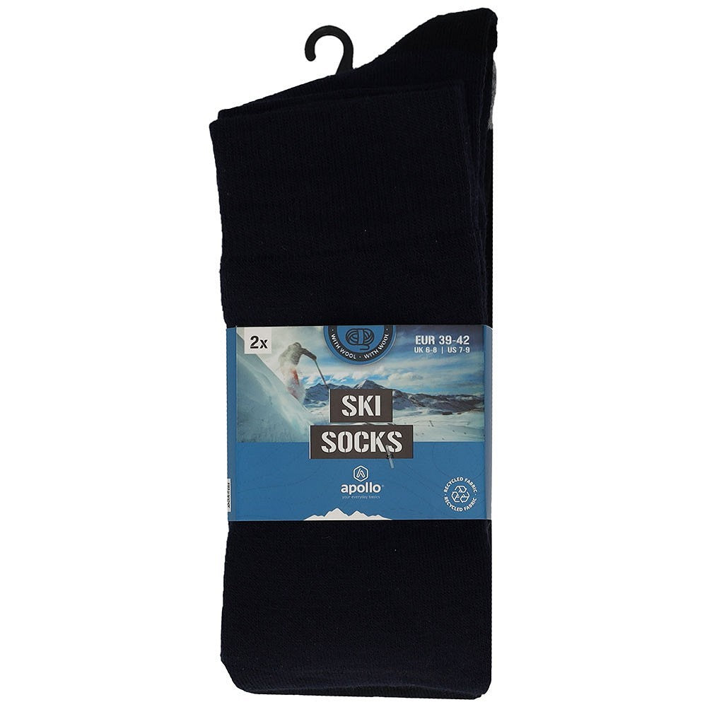 Skisocken Unisex - einfarbig - Frotteesohle - 2er-Pack