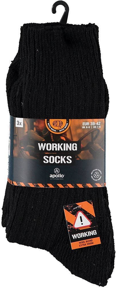 Arbeitssocken aus norwegischer Wolle – Frotteesohle – 9er-Pack