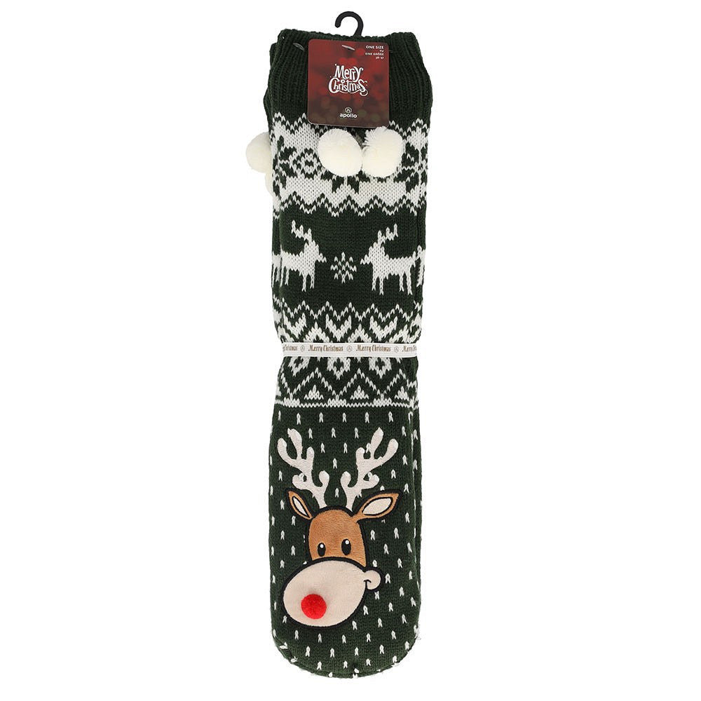 Huissokken kerst dames - Pompons - One Size