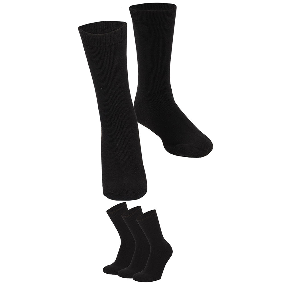 Chaussettes thermiques pour femmes et enfants - Noir - Lot de 3